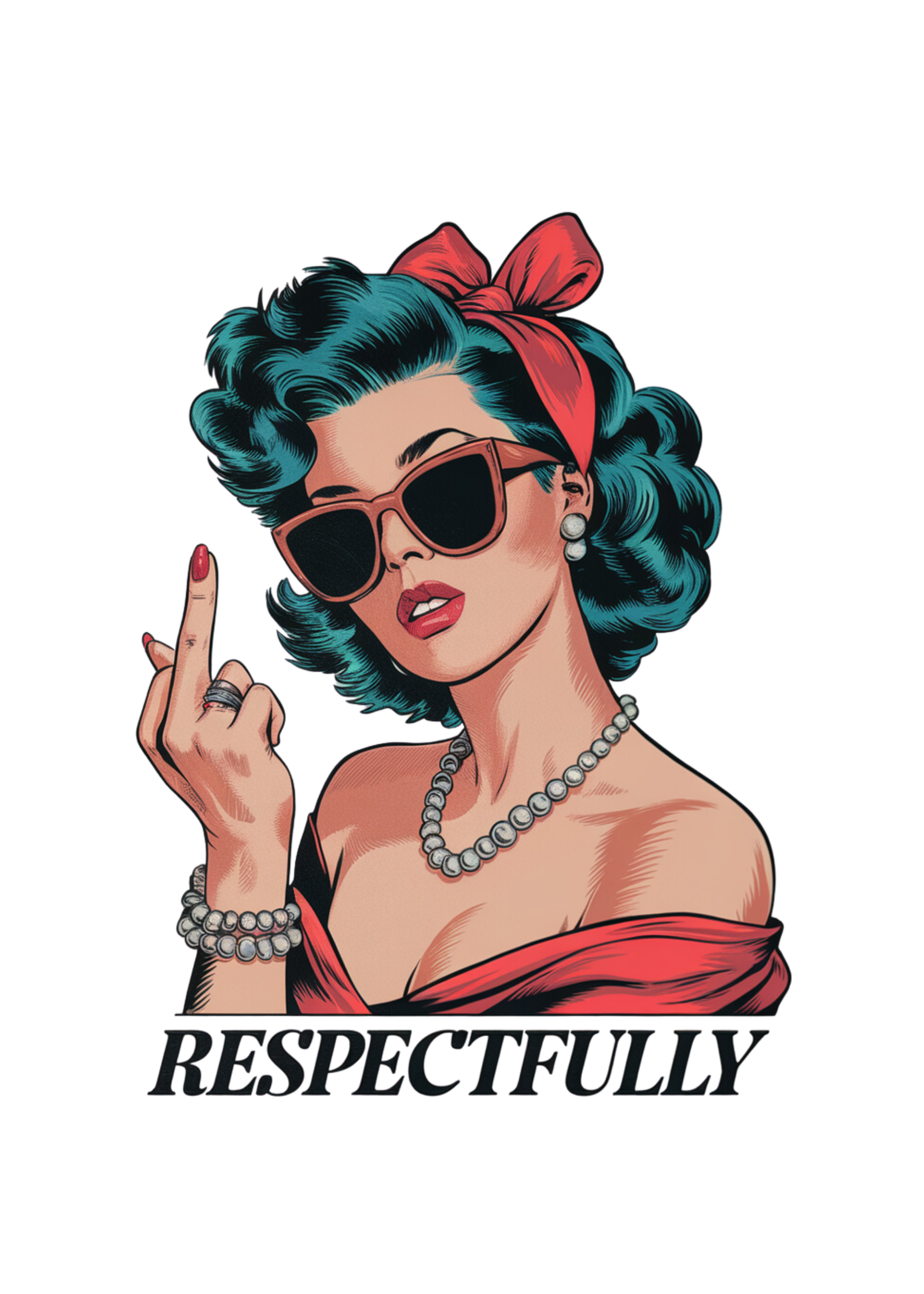 Respectfully Middle Finger Unisex Bamboo/Cotton Graphic T-Shirt by Spun Bamboo – product view 14