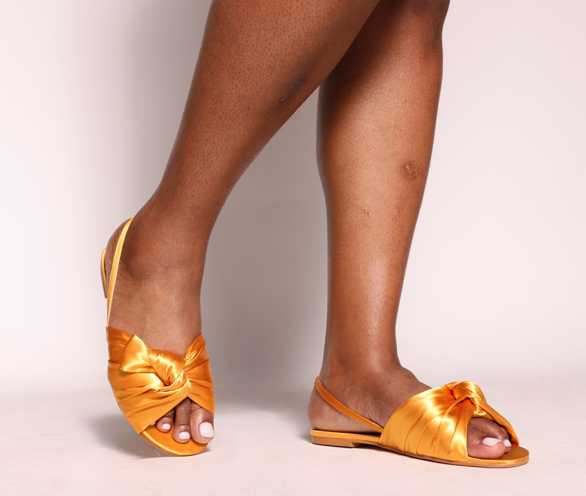 LILA Marigold Satin Bow-Detail Sandals
