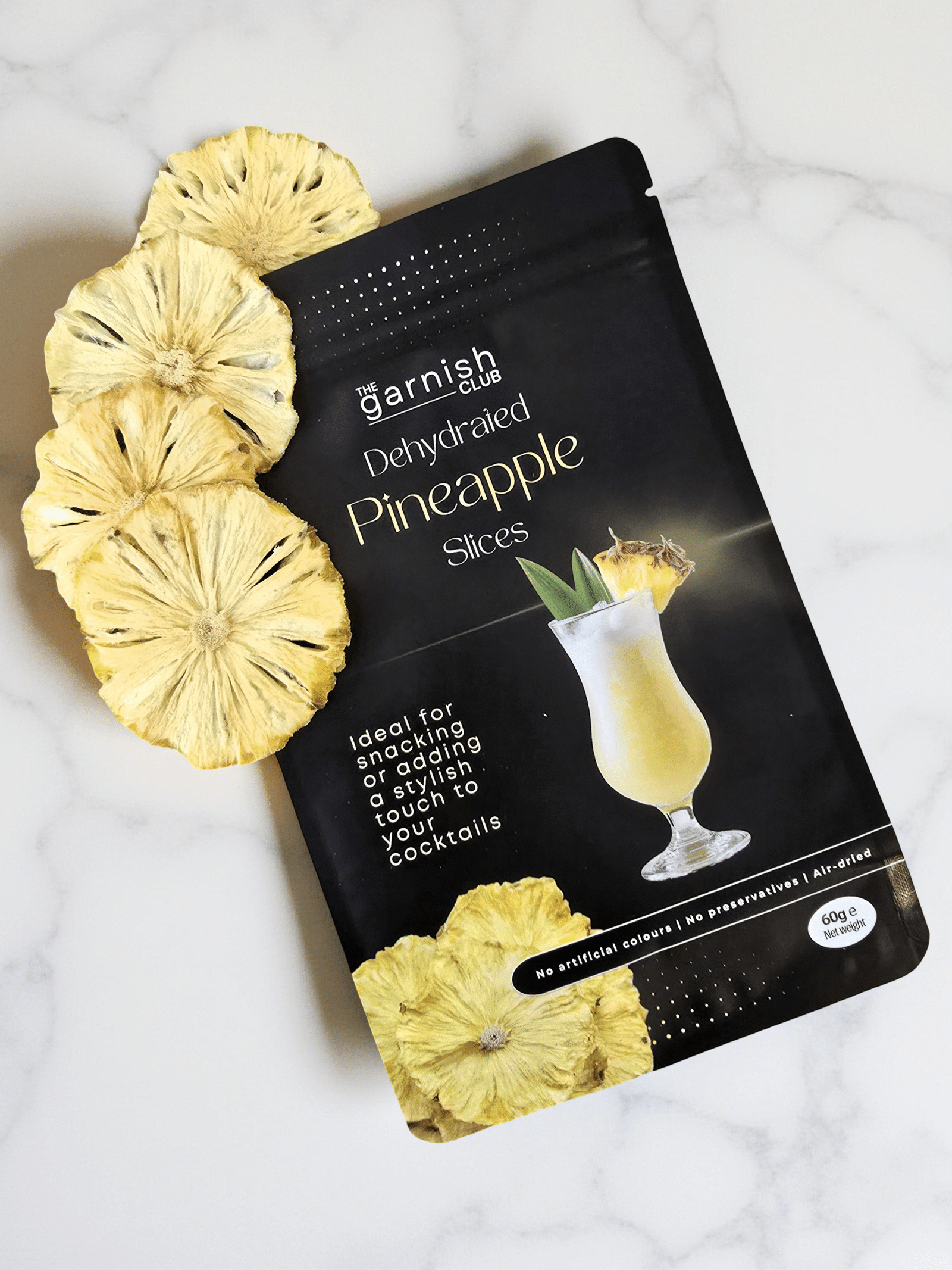 The Garnish Club Premium Dehydrated Pineapple Cocktail Garnish Slices