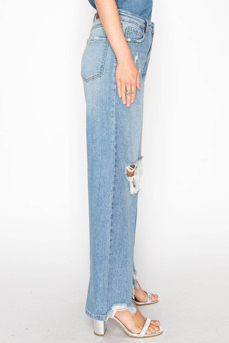 Jeans acampanados relajados de tiro alto Vivienne