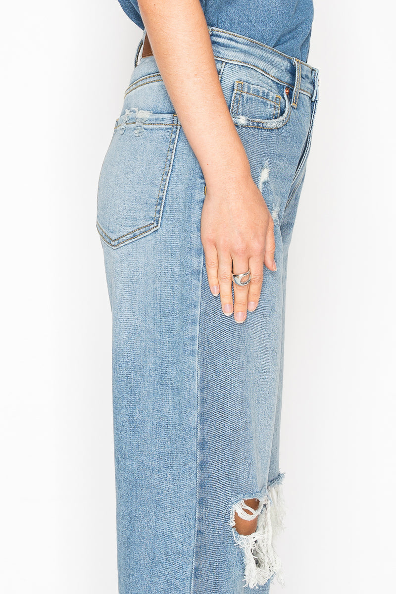 Jeans acampanados relajados de tiro alto Vivienne
