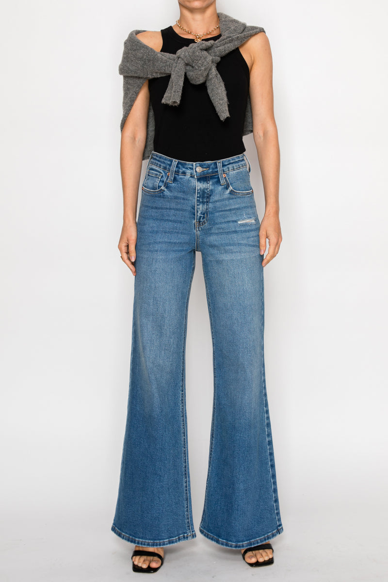 Reese Tummy Control Relaxed High Rise Palazzo Jeans by Artemis Vintage – product view 2