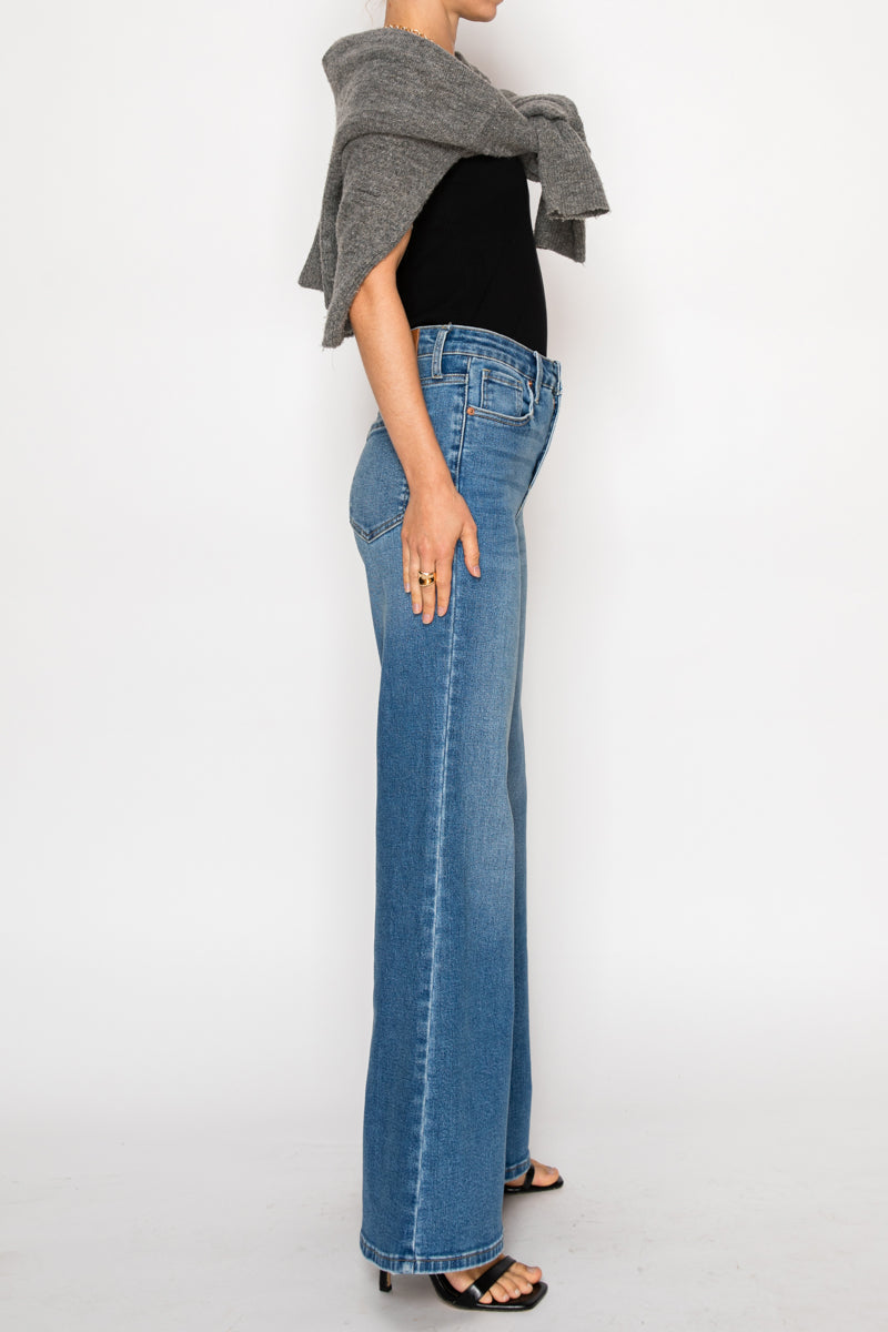 Reese Tummy Control Relaxed High Rise Palazzo Jeans by Artemis Vintage – product view 3