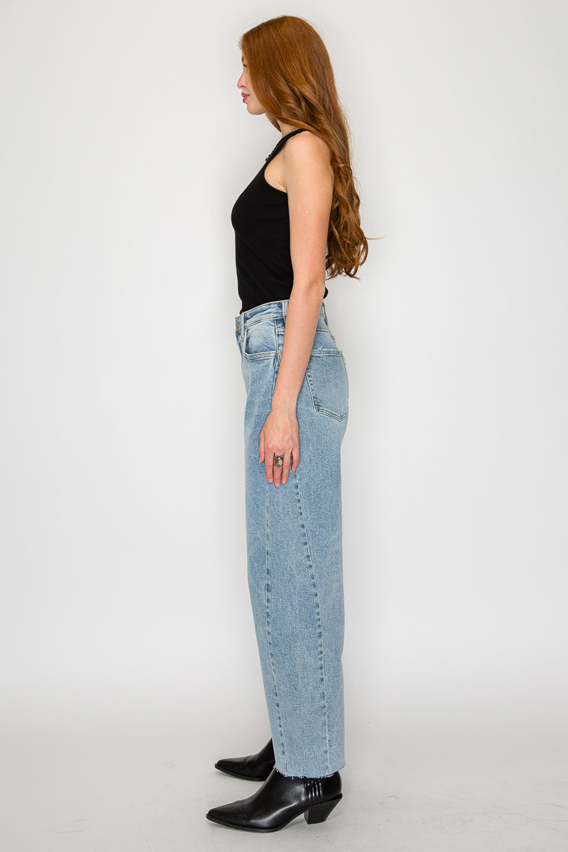 Harlow High Waisted Barrel Jeans Blue by Artemis by Artemis Vintage – product view 6