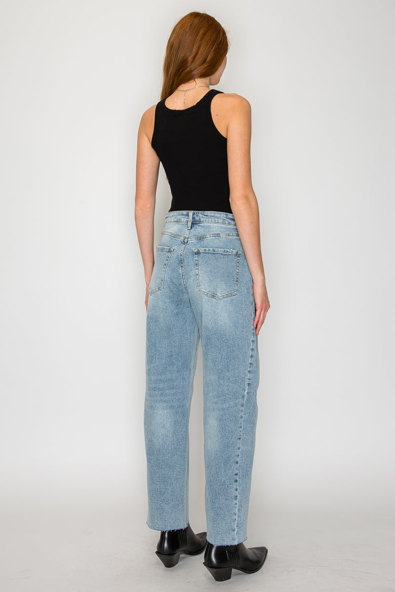 Harlow High Waisted Barrel Jeans Blue by Artemis by Artemis Vintage – product view 7