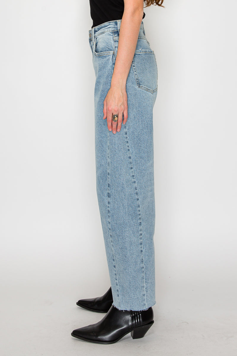 Harlow High Waisted Barrel Jeans Blue by Artemis by Artemis Vintage – product view 3