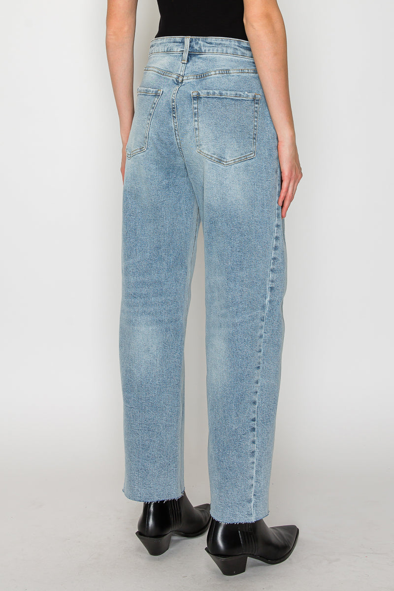 Harlow High Waisted Barrel Jeans Blue by Artemis by Artemis Vintage – product view 4