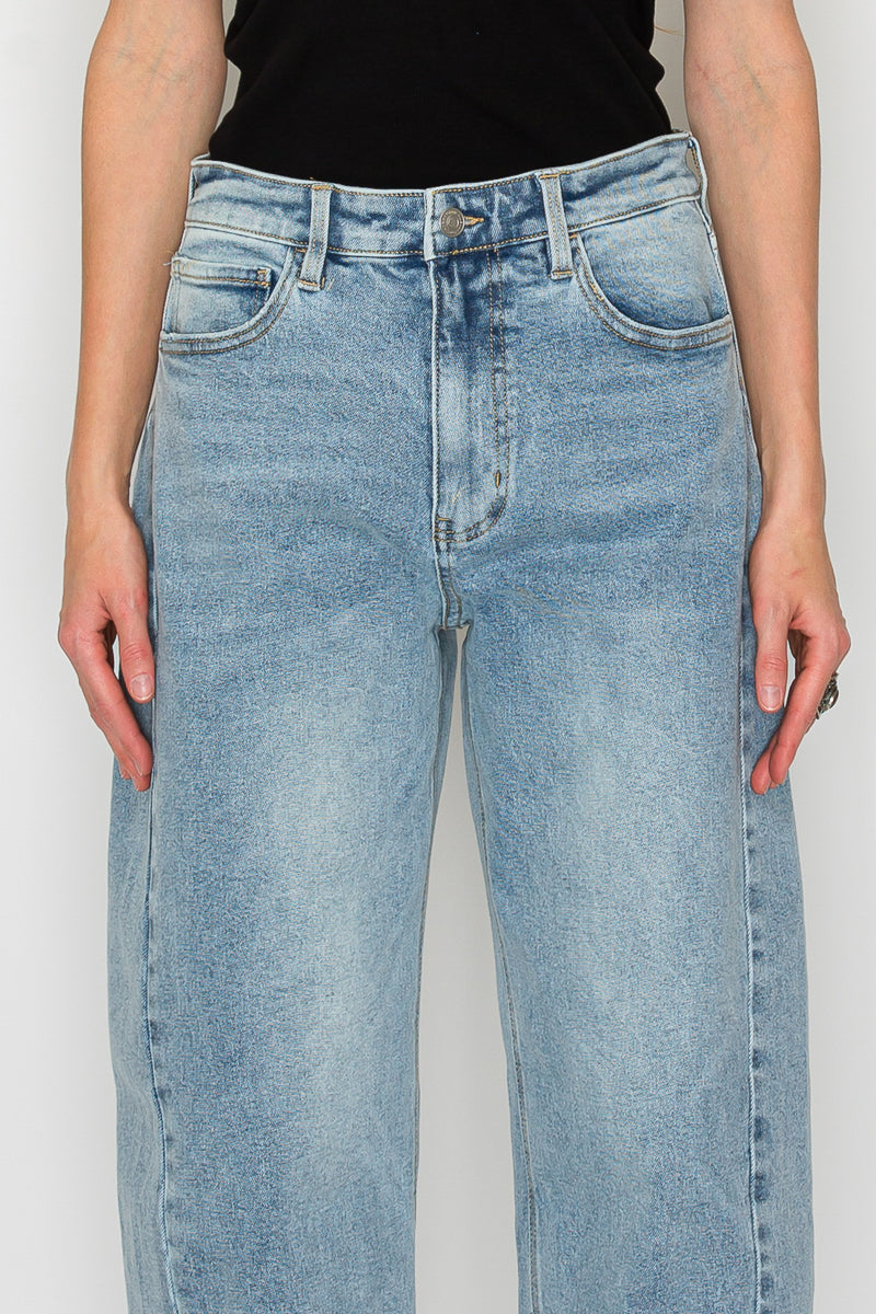Harlow High Waisted Barrel Jeans Blue by Artemis by Artemis Vintage – product view 8