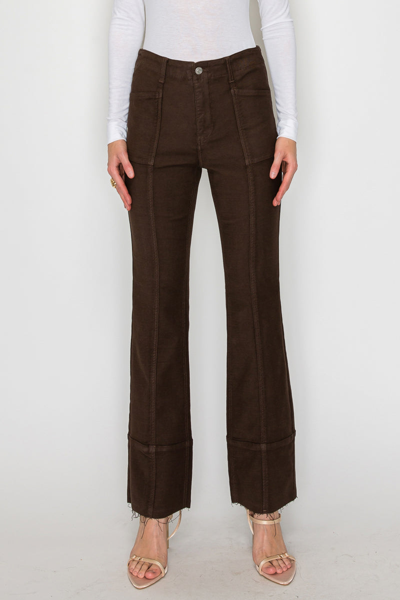 Women’s High Rise Bootcut Jeans – Brown Wash