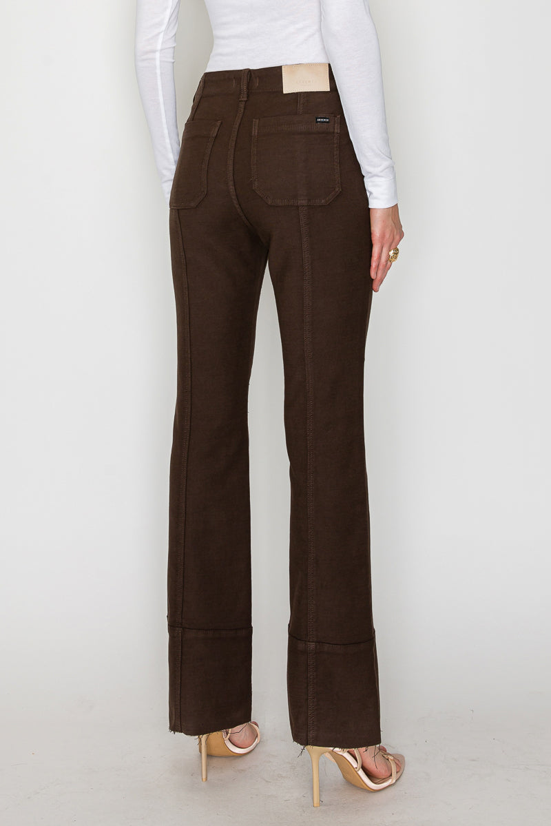 Women’s High Rise Bootcut Jeans – Brown Wash