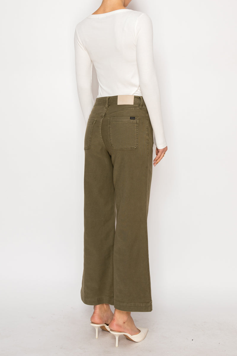 Jeans palazzo capri Margot de tiro alto
