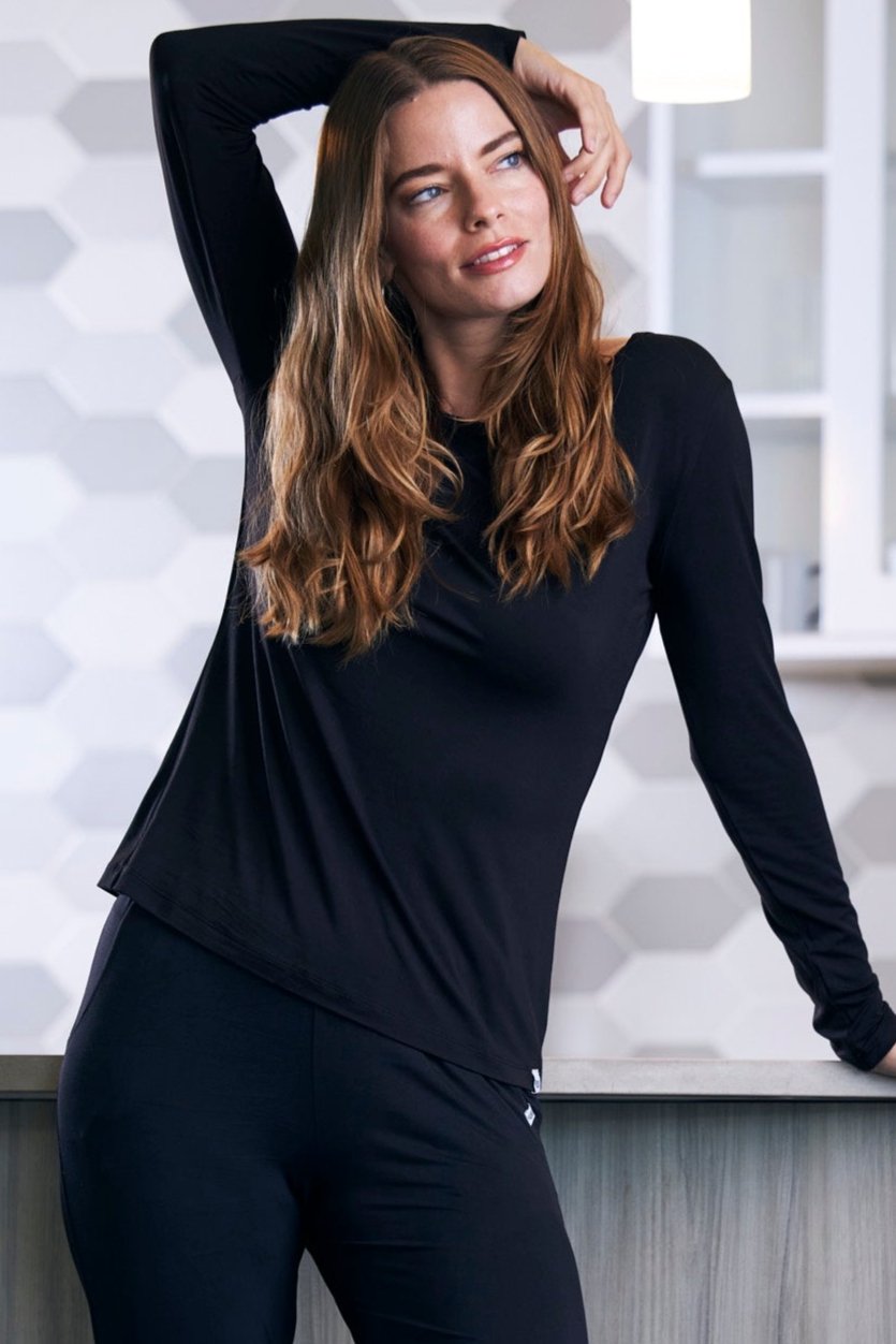 Women's Bamboo Lounge Set - Long Sleeve T-Shirt and Jogger Pants by Spun Bamboo – product view 8
