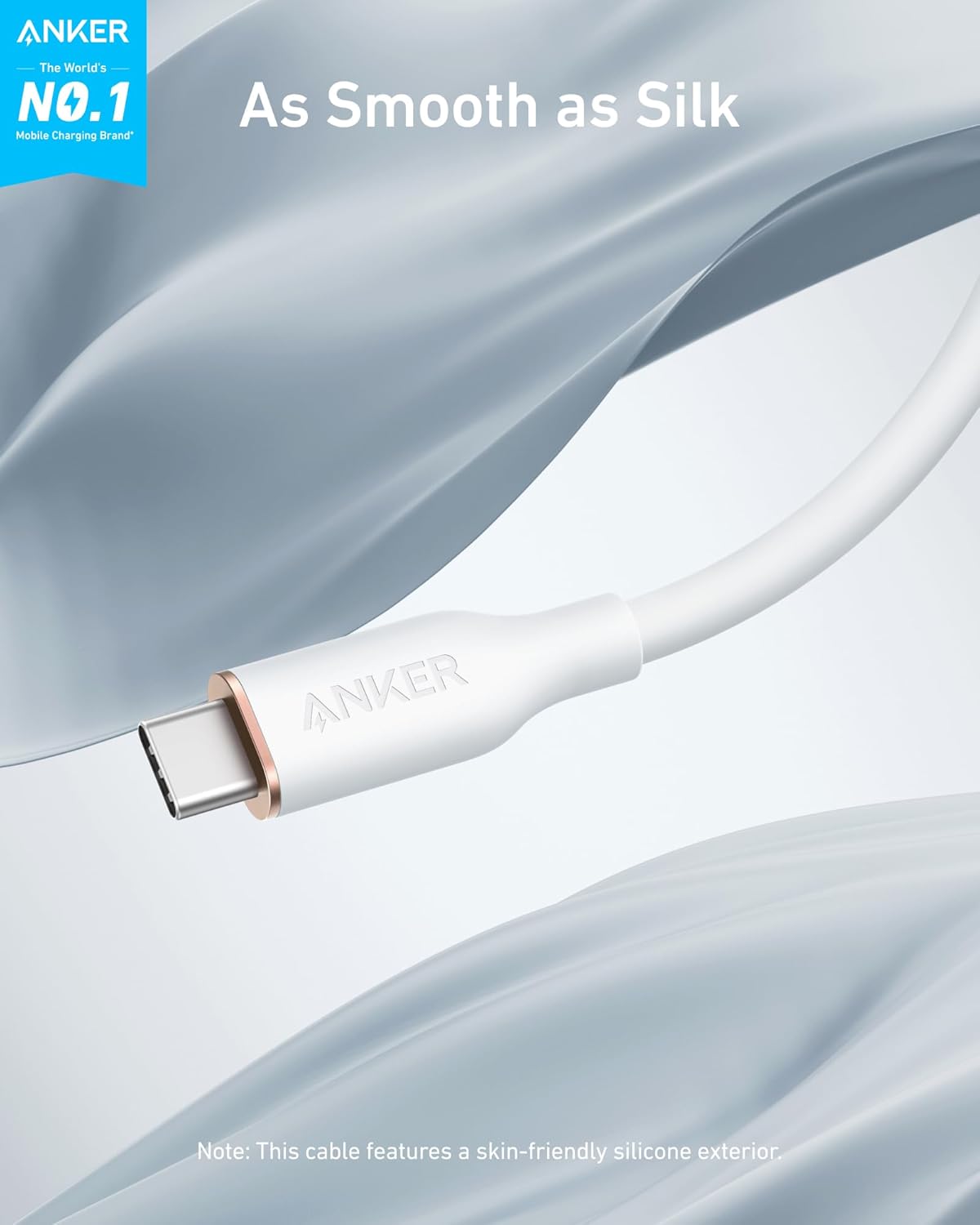 Câble Anker <b>643</b> USB-C vers USB-C (Flow, Silicone)