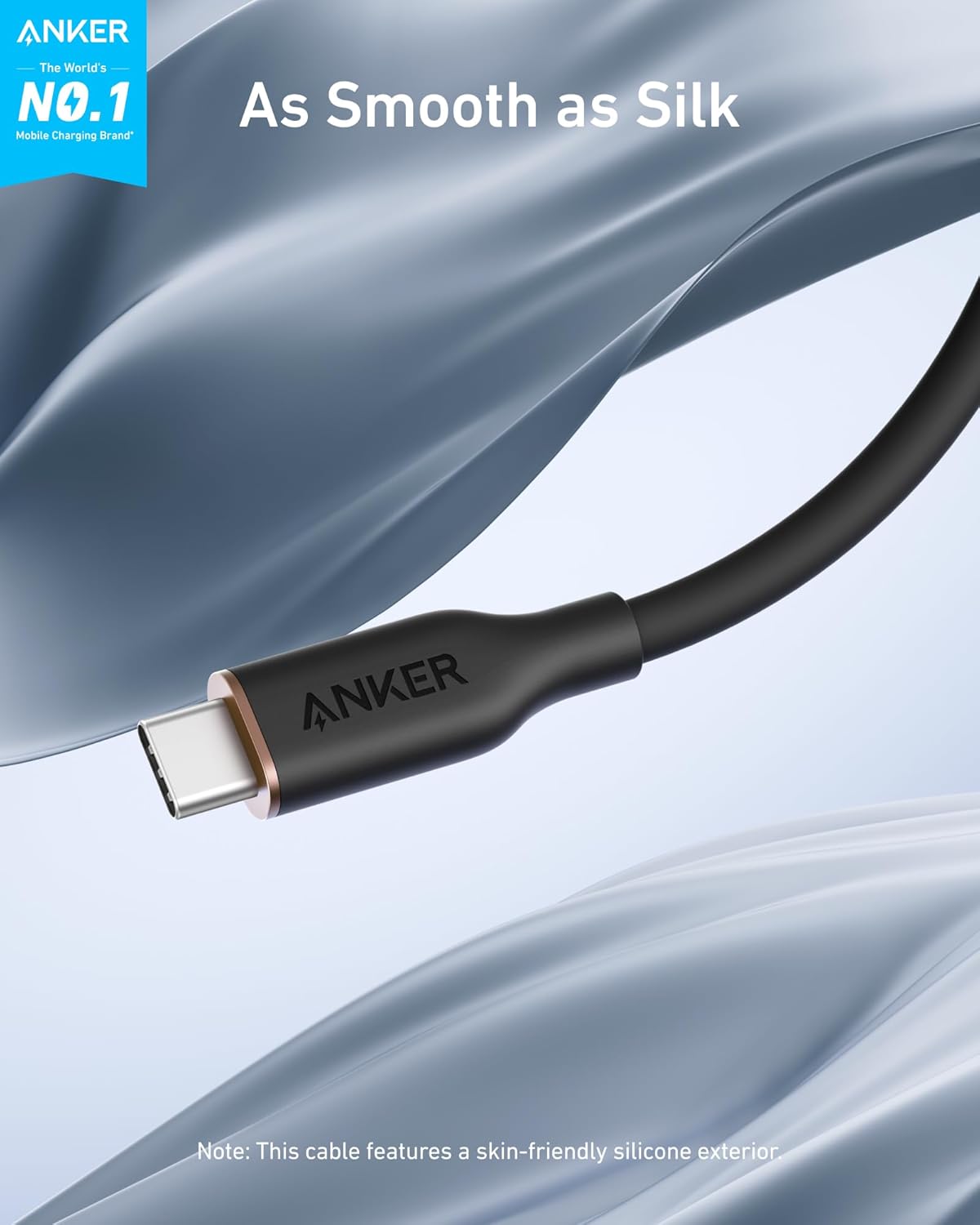 Câble Anker <b>643</b> USB-C vers USB-C (Flow, Silicone)