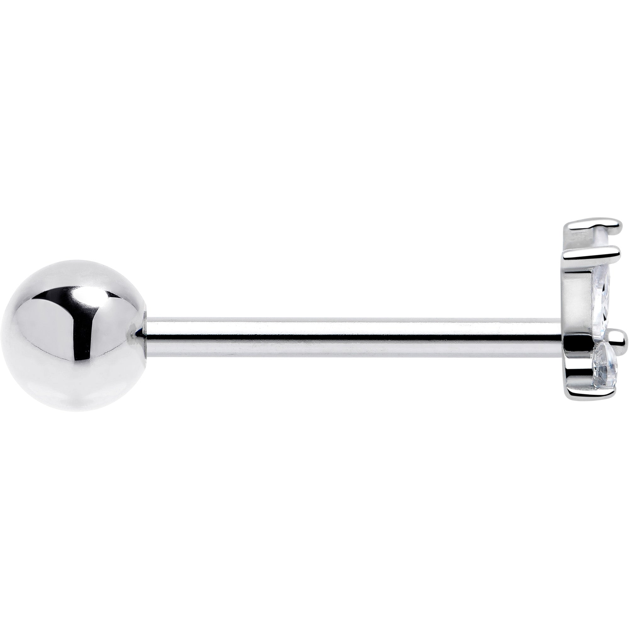 CZ Butterfly Barbell Tongue Ring