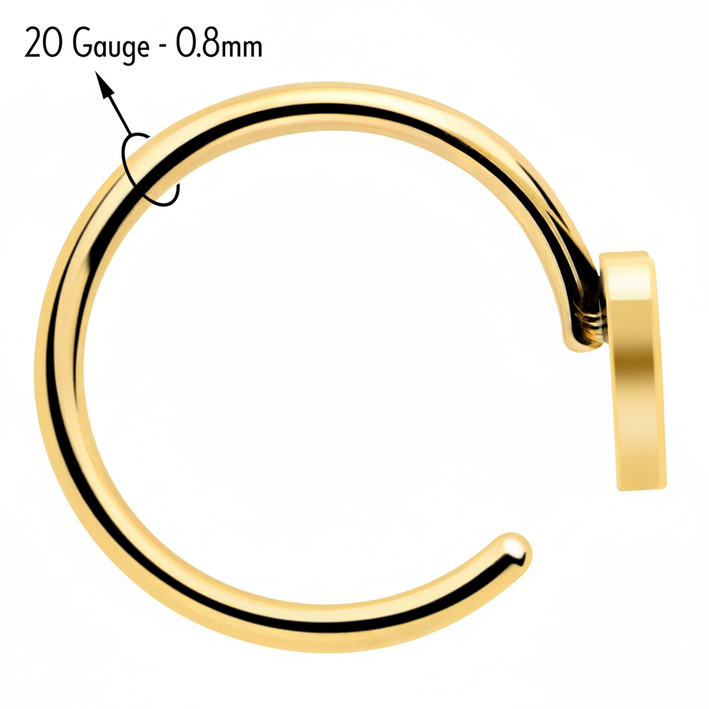 20G Gold Tone Implant Grade Titanium Heart Open Hoop Earring Set