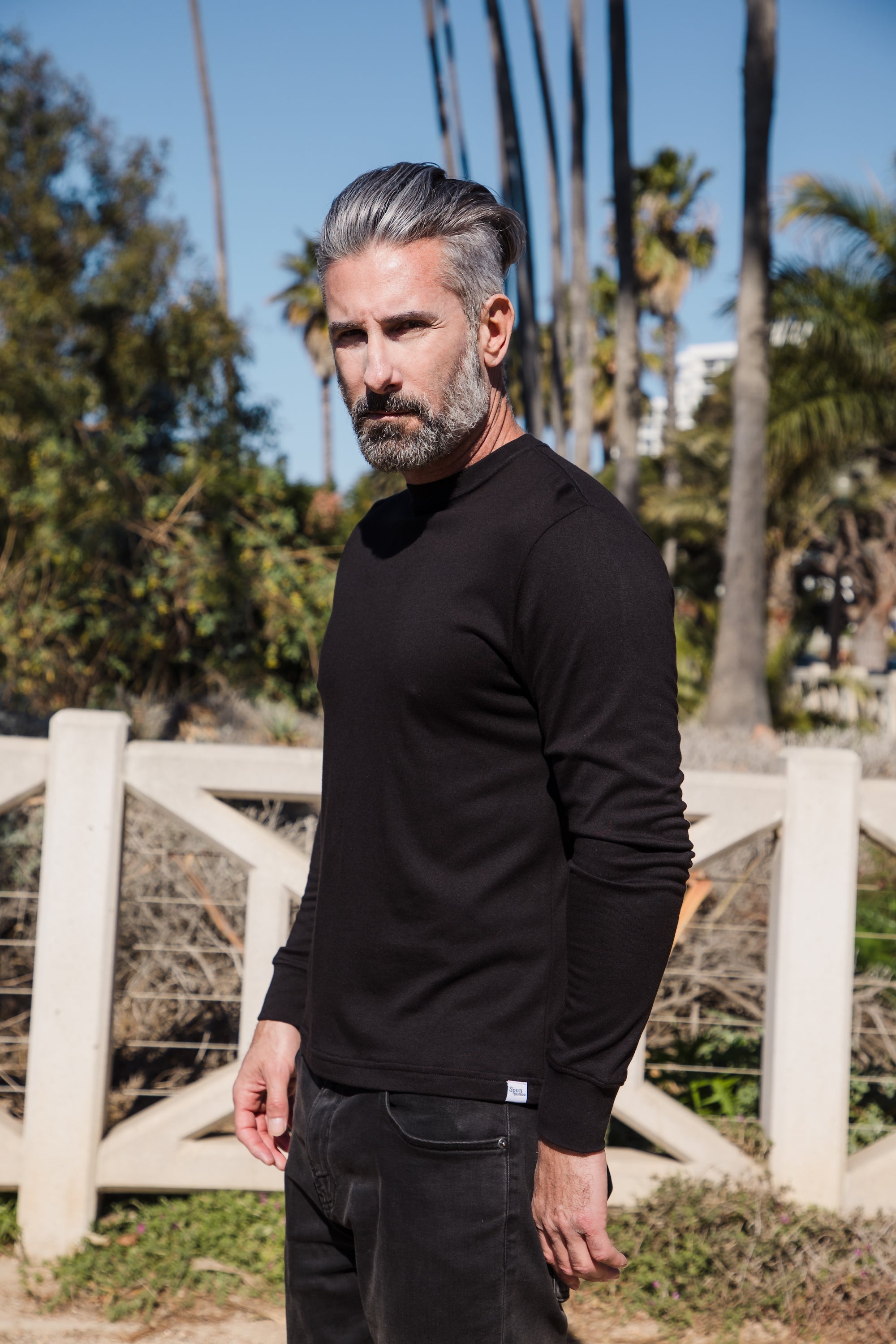 Clearance Men's Bamboo Viscose/Organic Cotton Long Sleeve T-Shirt by Spun Bamboo – primary product view