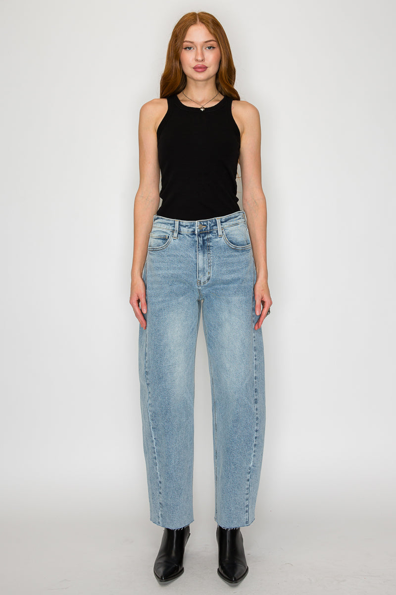 Harlow High Waisted Barrel Jeans Blue by Artemis by Artemis Vintage – product view 5
