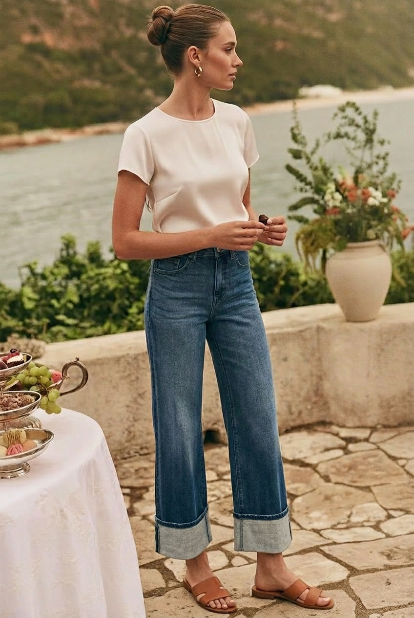 Tummy Control High Rise A-wide Jeans by Artemis Vintage – primary product view