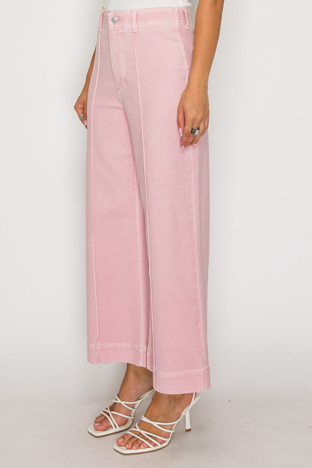 ARTEMIS VINTAGE TUMMY CONTROL ULTRA HIGH RISE PINTUCK CROP WIDE LEG JEANS