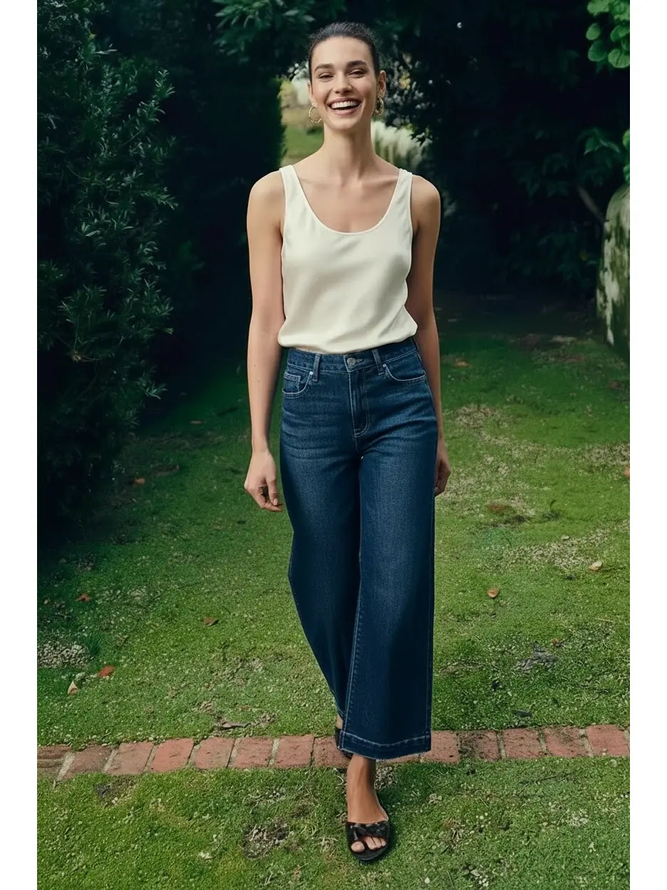 Camille High Rise Cropped Palazzo Jeans by Artemis Vintage – primary product view