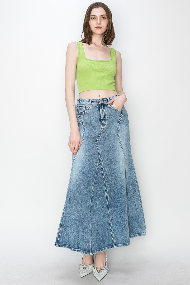 Kayla Denim Maxi Skirt by Artemis Vintage – product view 5