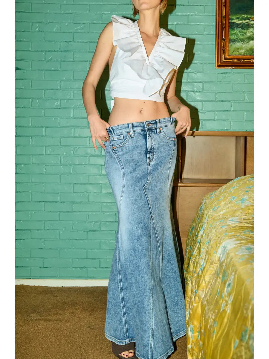 Kayla Denim Maxi Skirt by Artemis Vintage – product view 8