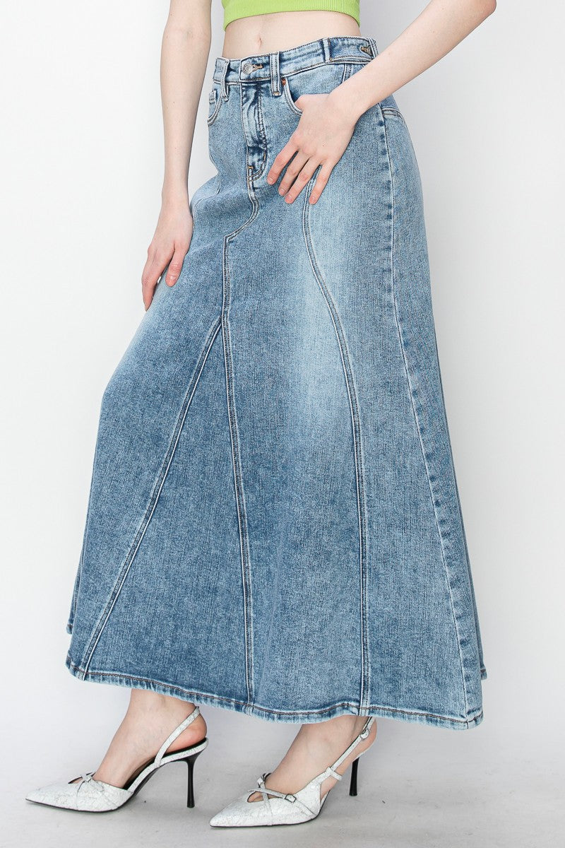 Kayla Denim Maxi Skirt by Artemis Vintage – product view 3
