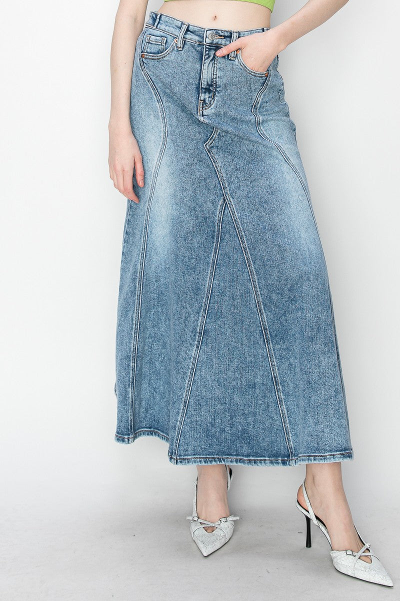 Kayla Denim Maxi Skirt by Artemis Vintage – product view 2
