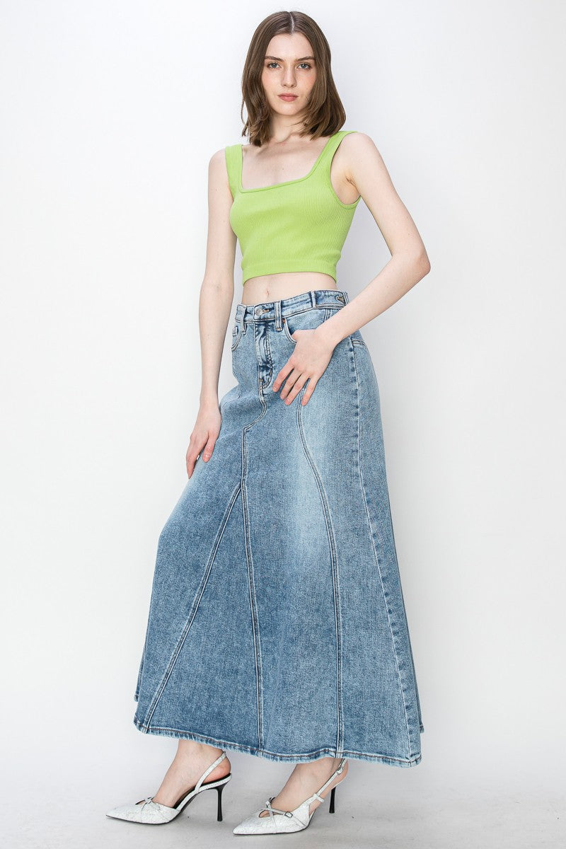 Kayla Denim Maxi Skirt by Artemis Vintage – product view 6