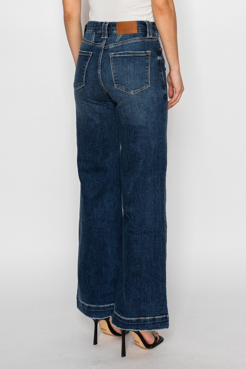 Cindy Tummy Control 90's Vintage Stretch Wide Jeans by Artemis Vintage – product view 5