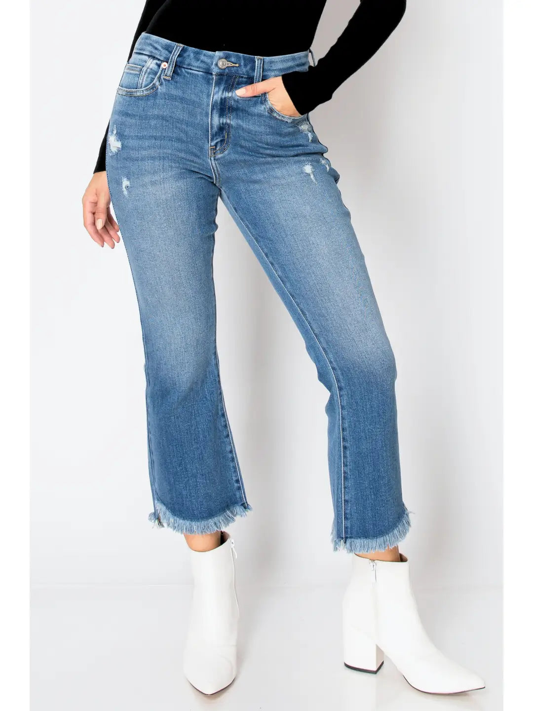 Eco Friendly Crop Flare Jeans by Artemis Vintage – product view 2