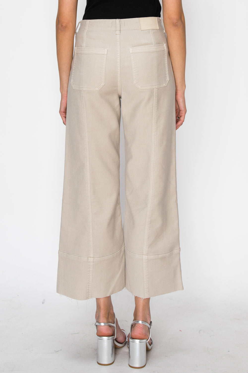 High Rise Slim Crop Palazzo Jeans