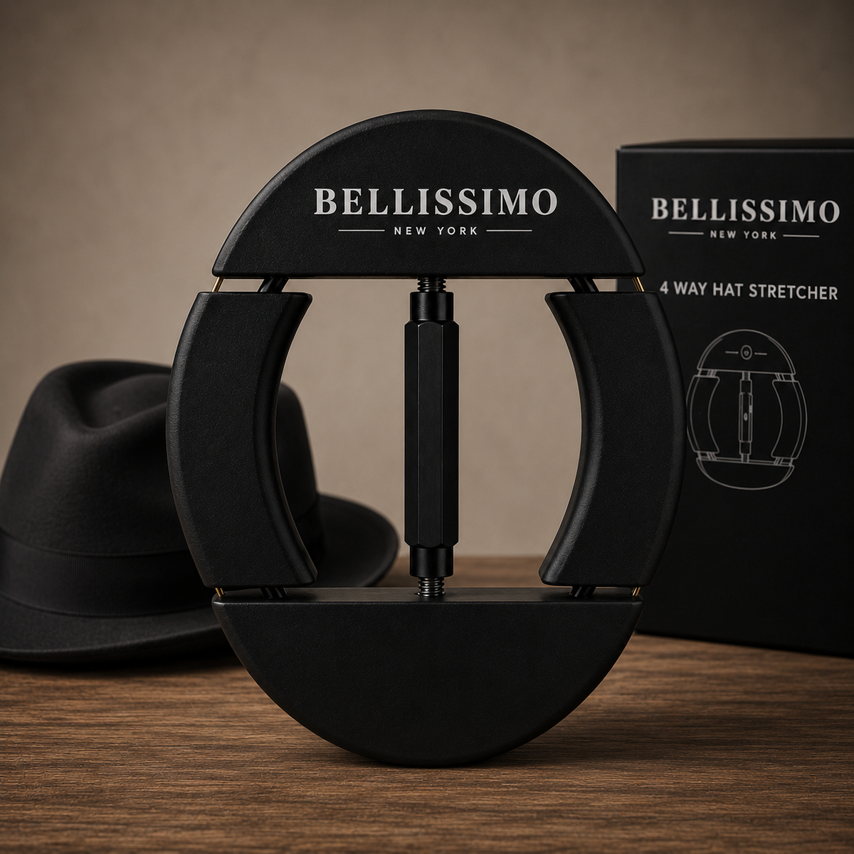 Bellissimo 4-Way Wooden Hat Stretcher & Maintainer; product view 1.