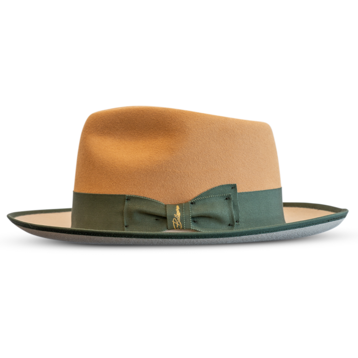 Bellissimo Fox Two-Tone Camel & Silverbelly Fedora; product view 1.