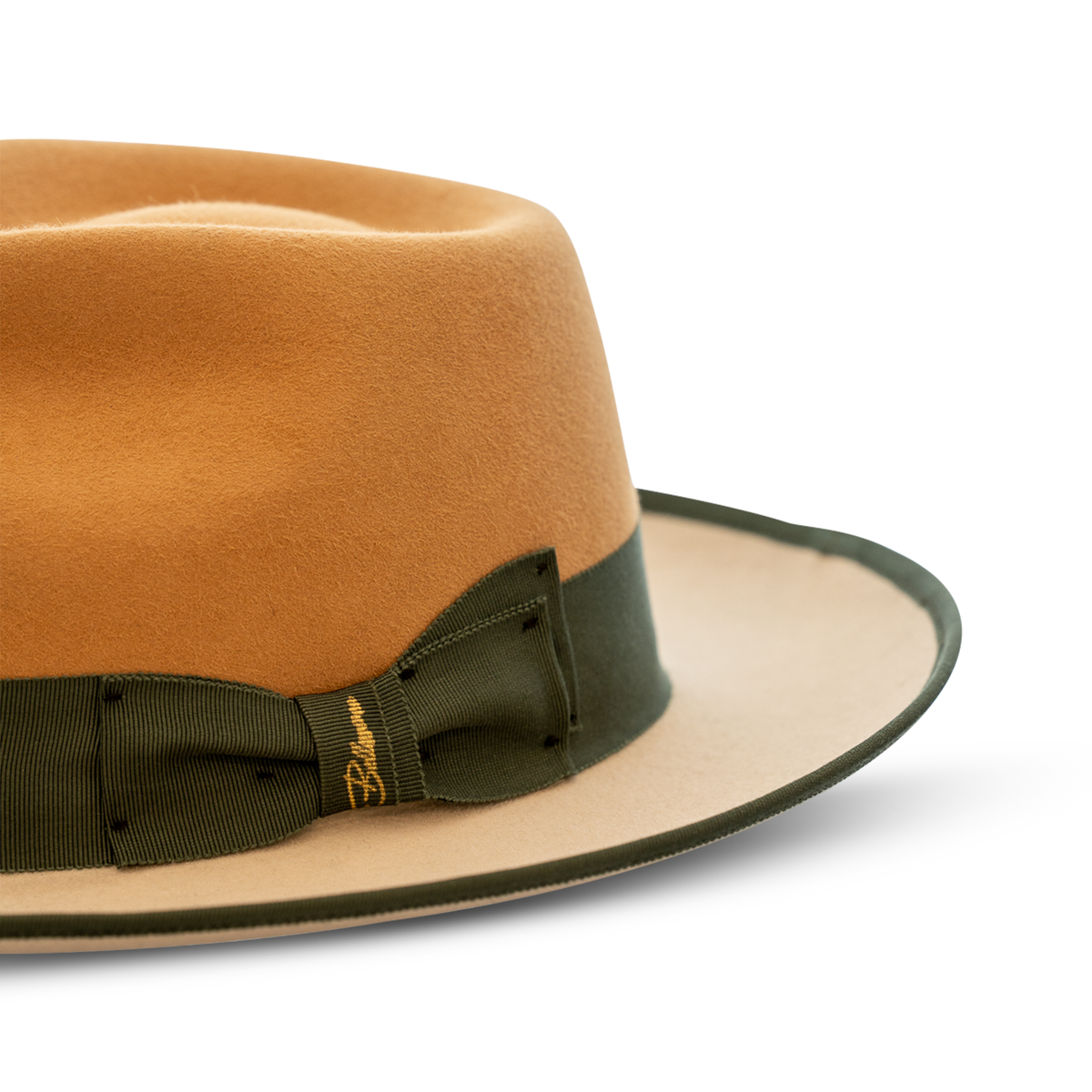 Bellissimo Fox Two-Tone Camel & Silverbelly Fedora; product view 2.