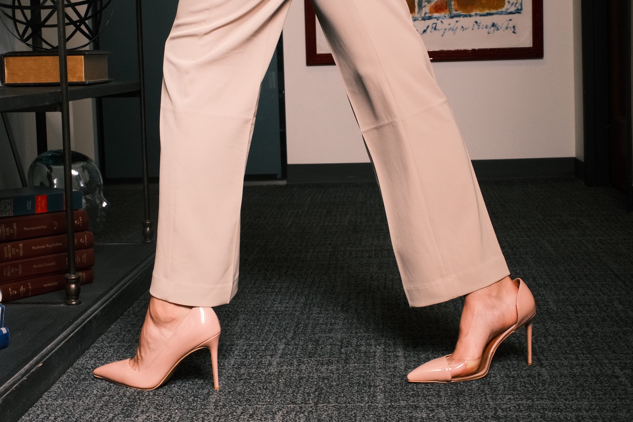 JANE Nude PVC and Patent D’Orsay Pumps