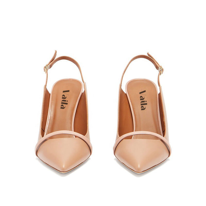 KENNEDY Coral Patent-Strap Slingback Pumps