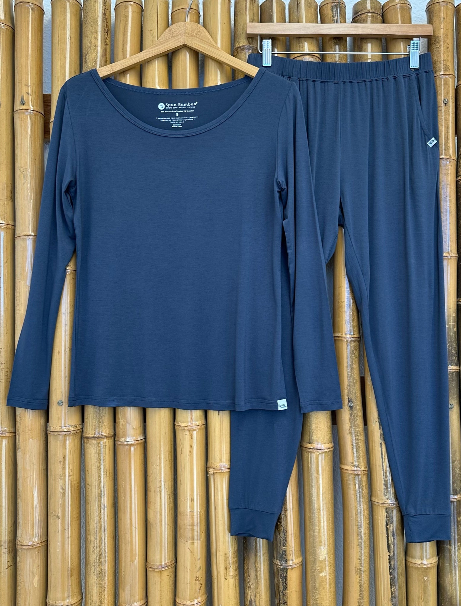 Women's Bamboo Lounge Set - Long Sleeve T-Shirt and Jogger Pants by Spun Bamboo – product view 11