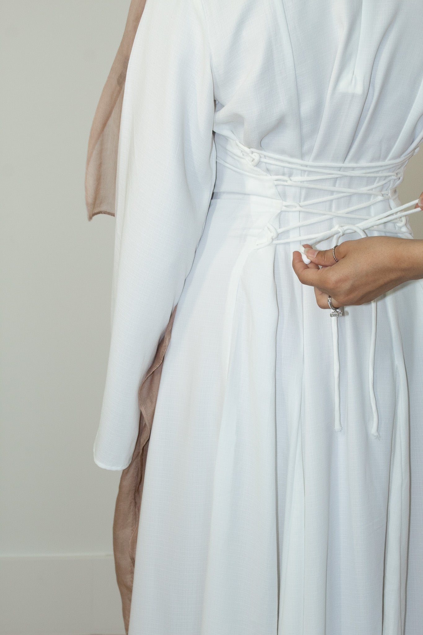 Aidah Tie Back Dress - White