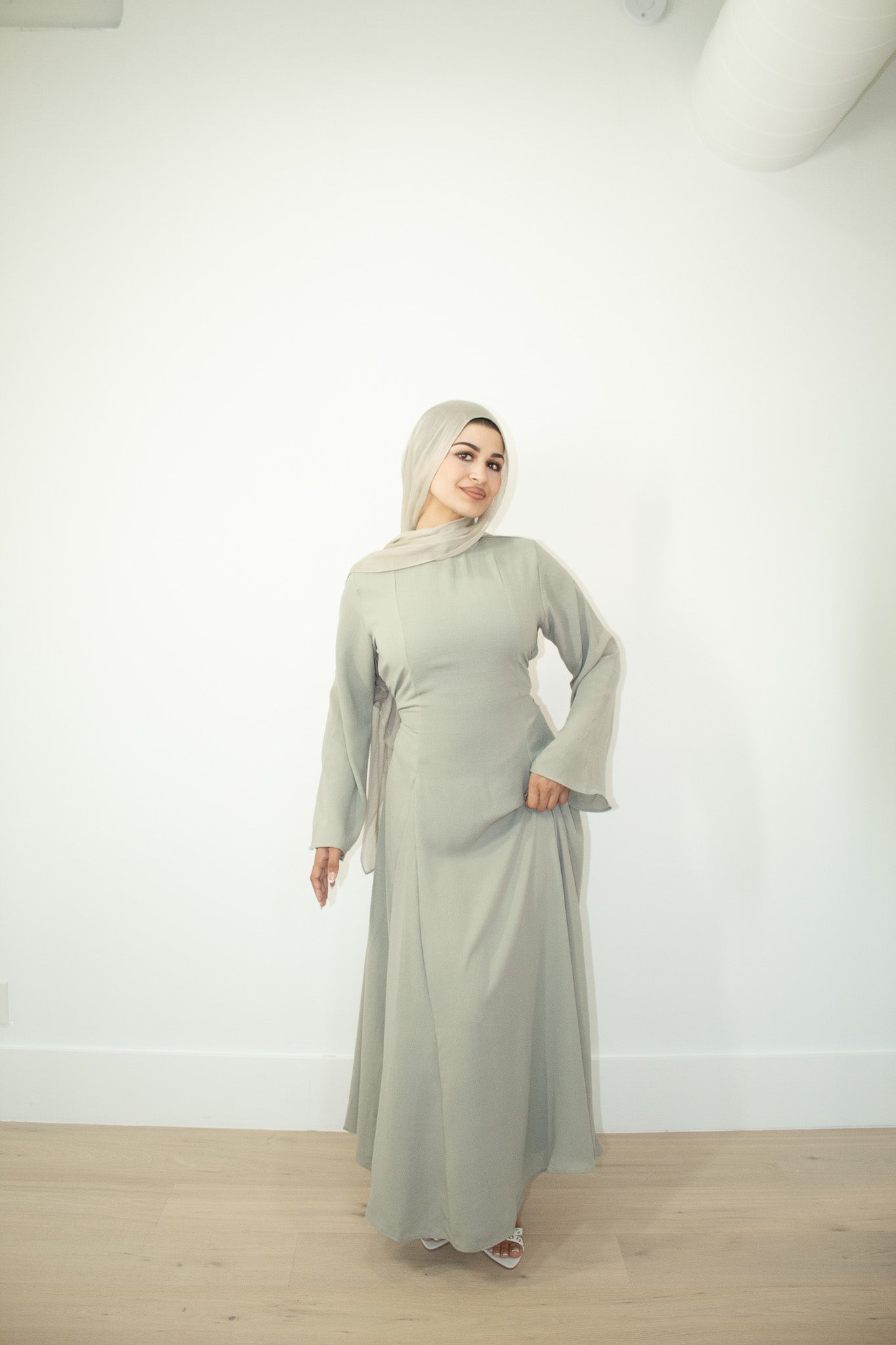 Aidah Tie Back Dress - Sage