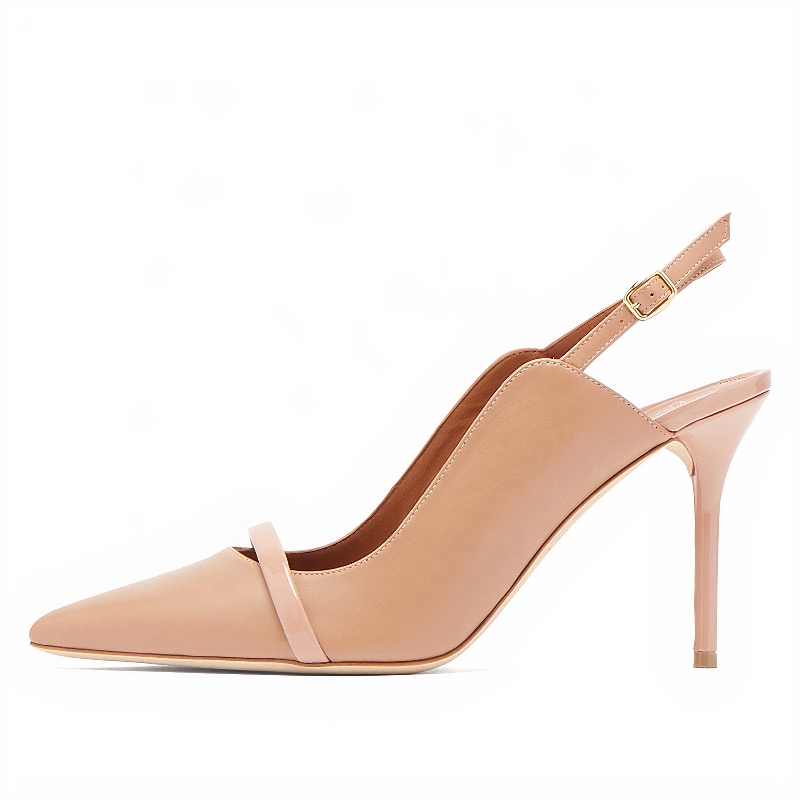 KENNEDY Coral Patent-Strap Slingback Pumps