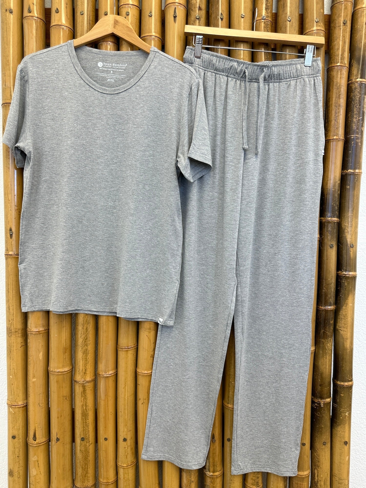 Men's Soft Bamboo Lounge Pajama Set - Short Sleeve Top & Pants by Spun Bamboo – product view 10