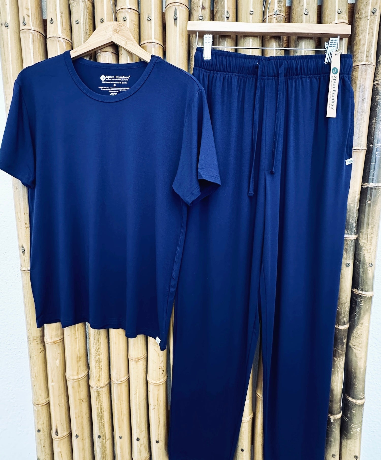 Men's Soft Bamboo Lounge Pajama Set - Short Sleeve Top & Pants by Spun Bamboo – product view 12
