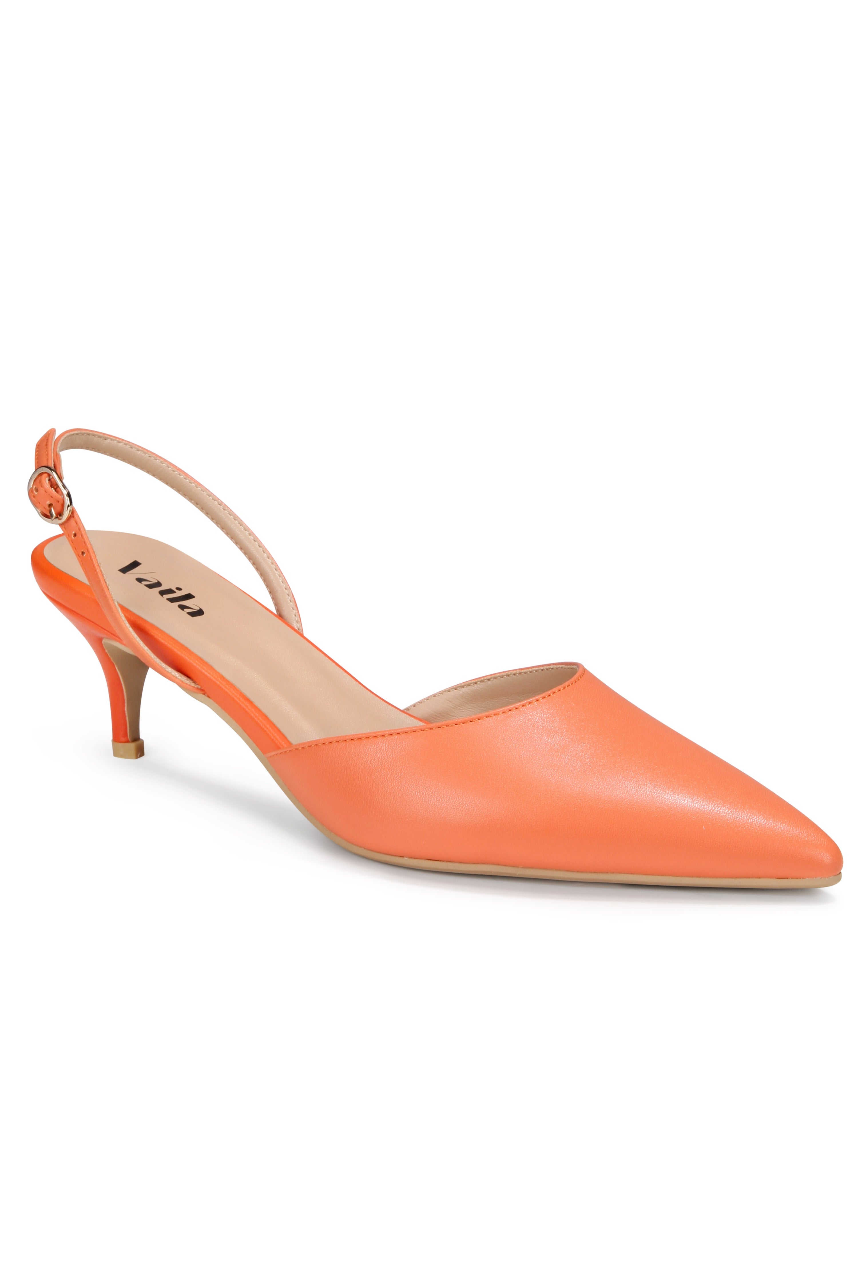 MIA Apricot Pointed-Toe Slingback Pumps