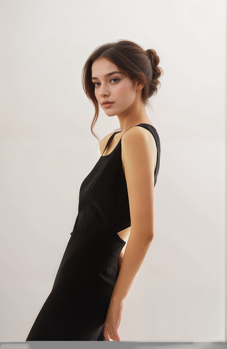 SelenaHuanStudio Asymmetrical Satin Cutout Prom Dress, product view 5.
