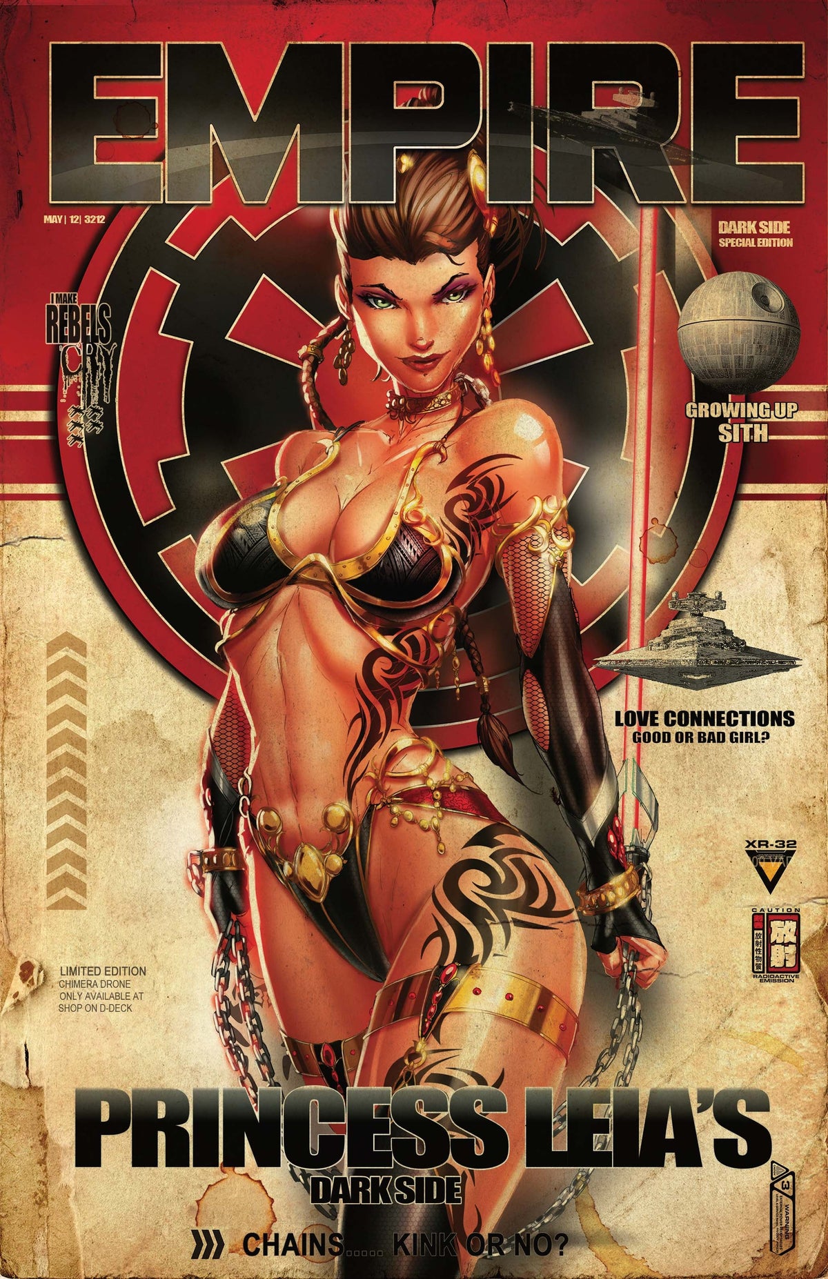Jamie Tyndall Retro Galactic Princess Empire Chained variant cover printed on Devil’s Deviants #3 and limited to 100 copies.