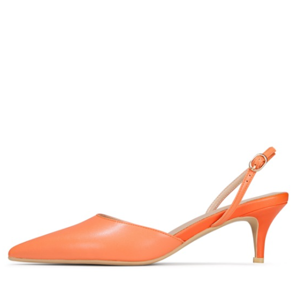 MIA Apricot Pointed-Toe Slingback Pumps