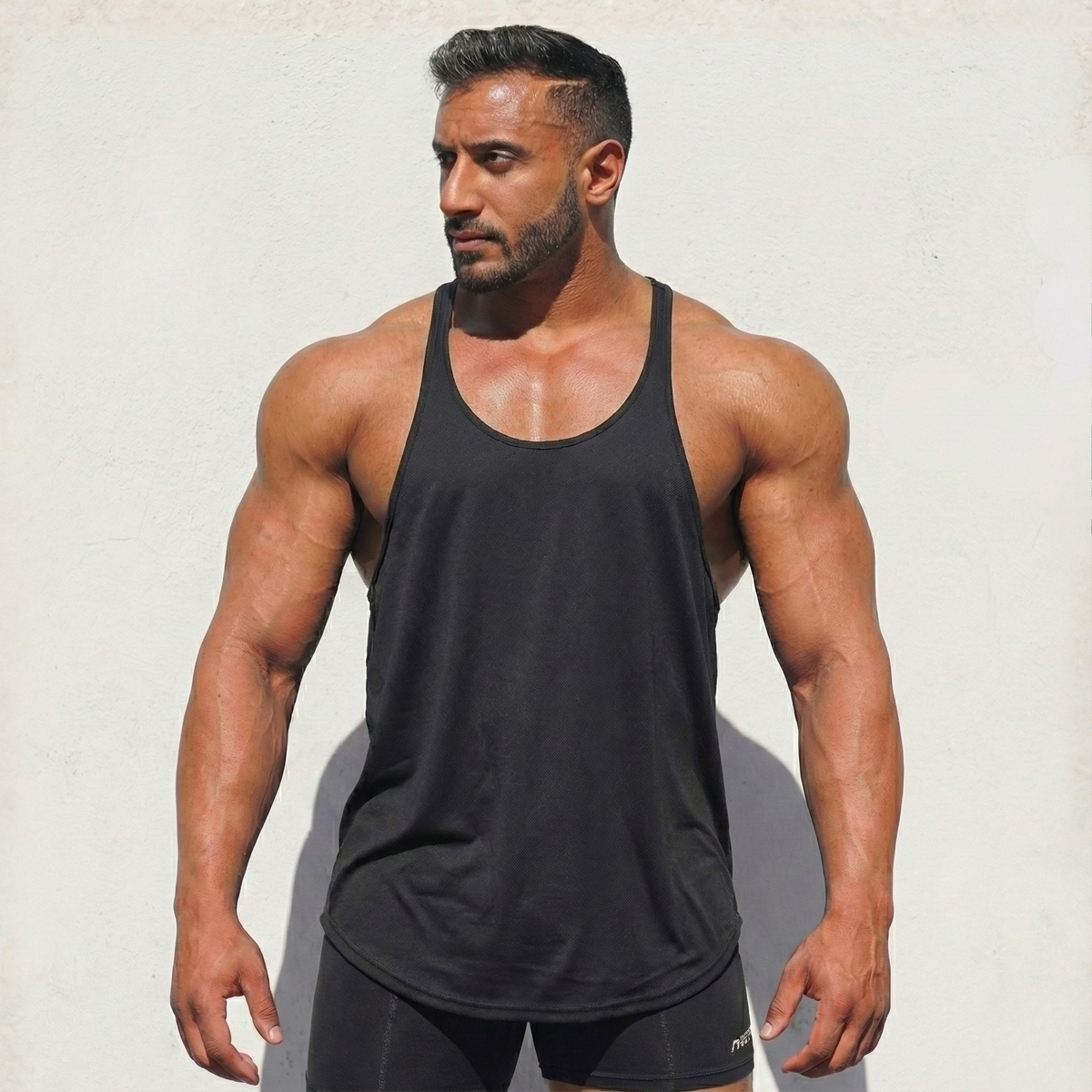 Physique Bodyware Men's Tri-Blend Stringer Tank Top, product view 4.