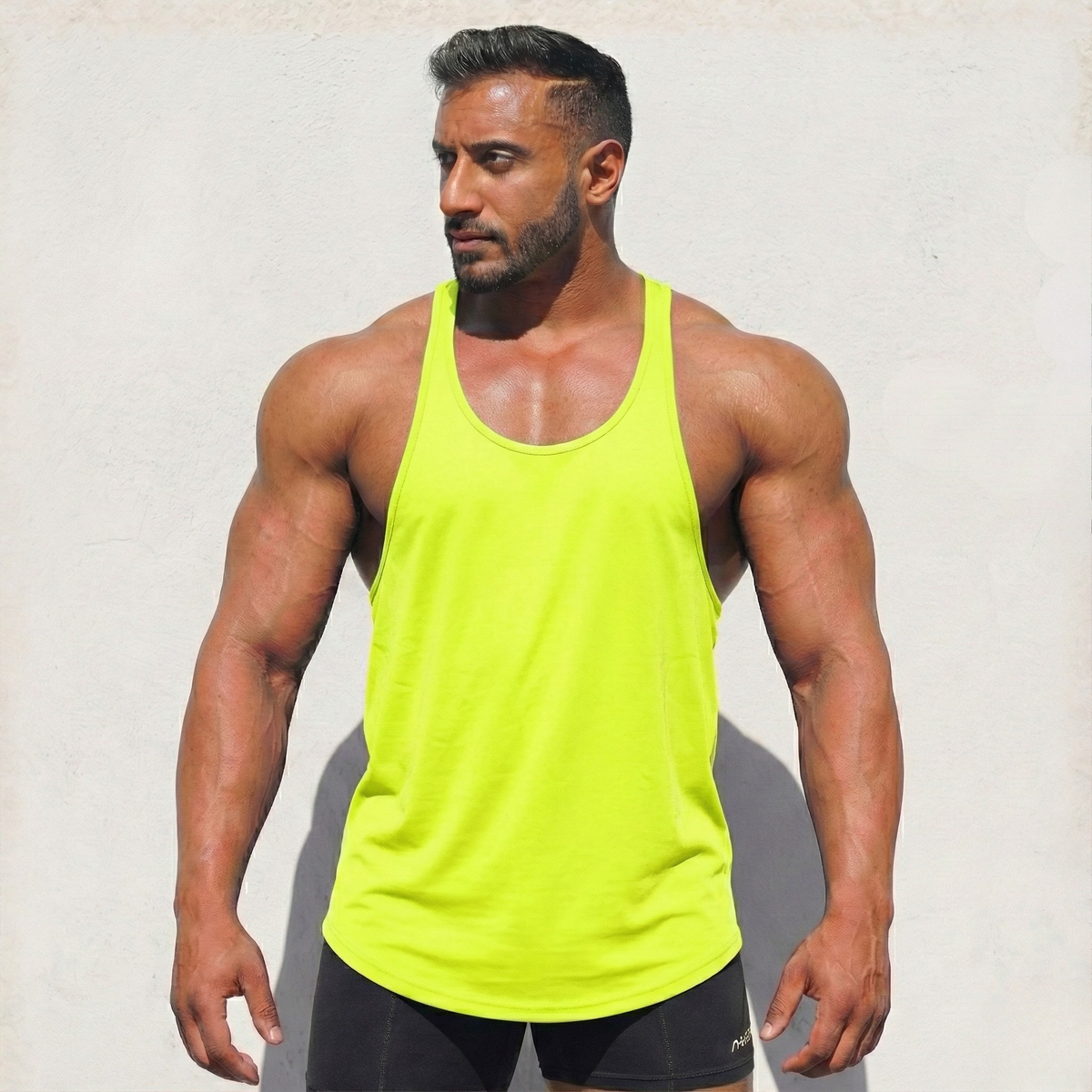 Physique Bodyware Men's Tri-Blend Stringer Tank Top, product view 19.
